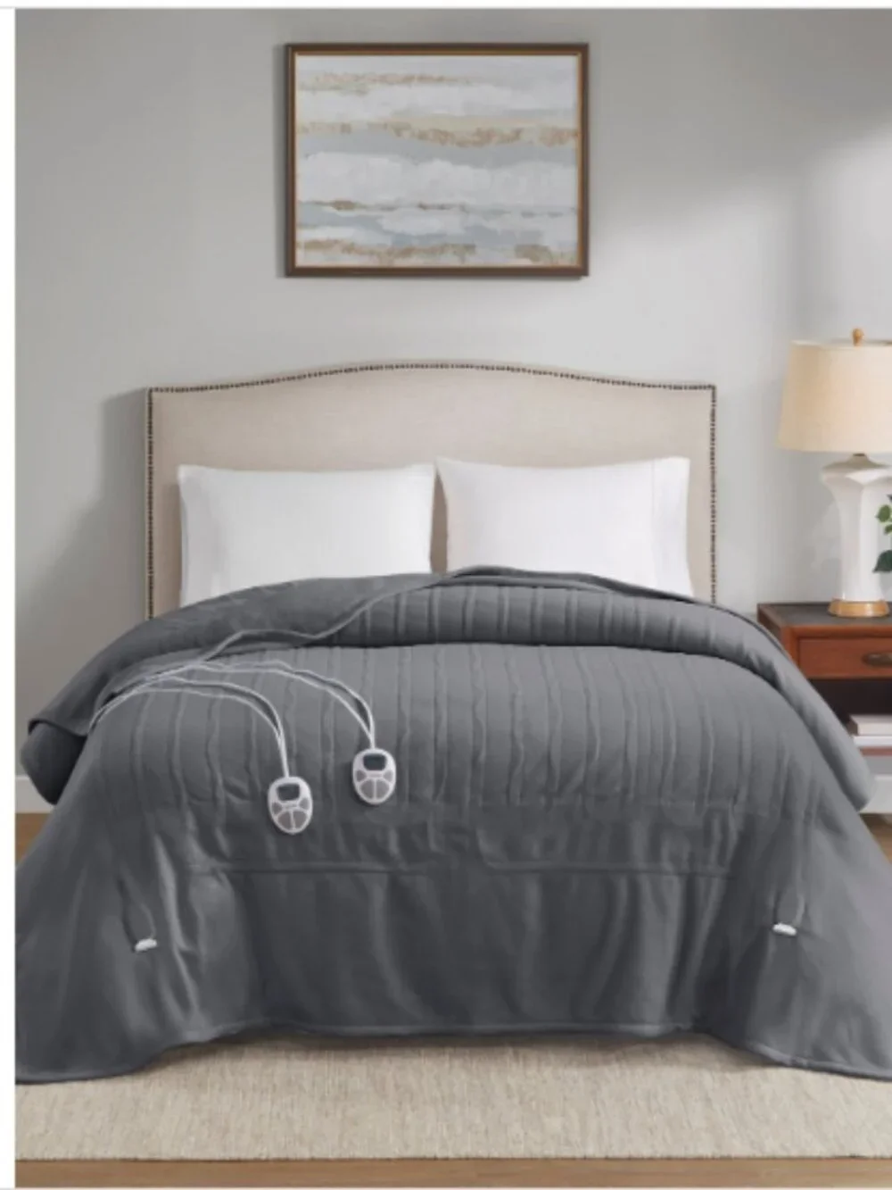 Premier Comfort Classic Fleece Heated Blanket, Twin - Grey